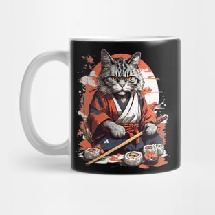 Cool Cat Sushi Art Mug